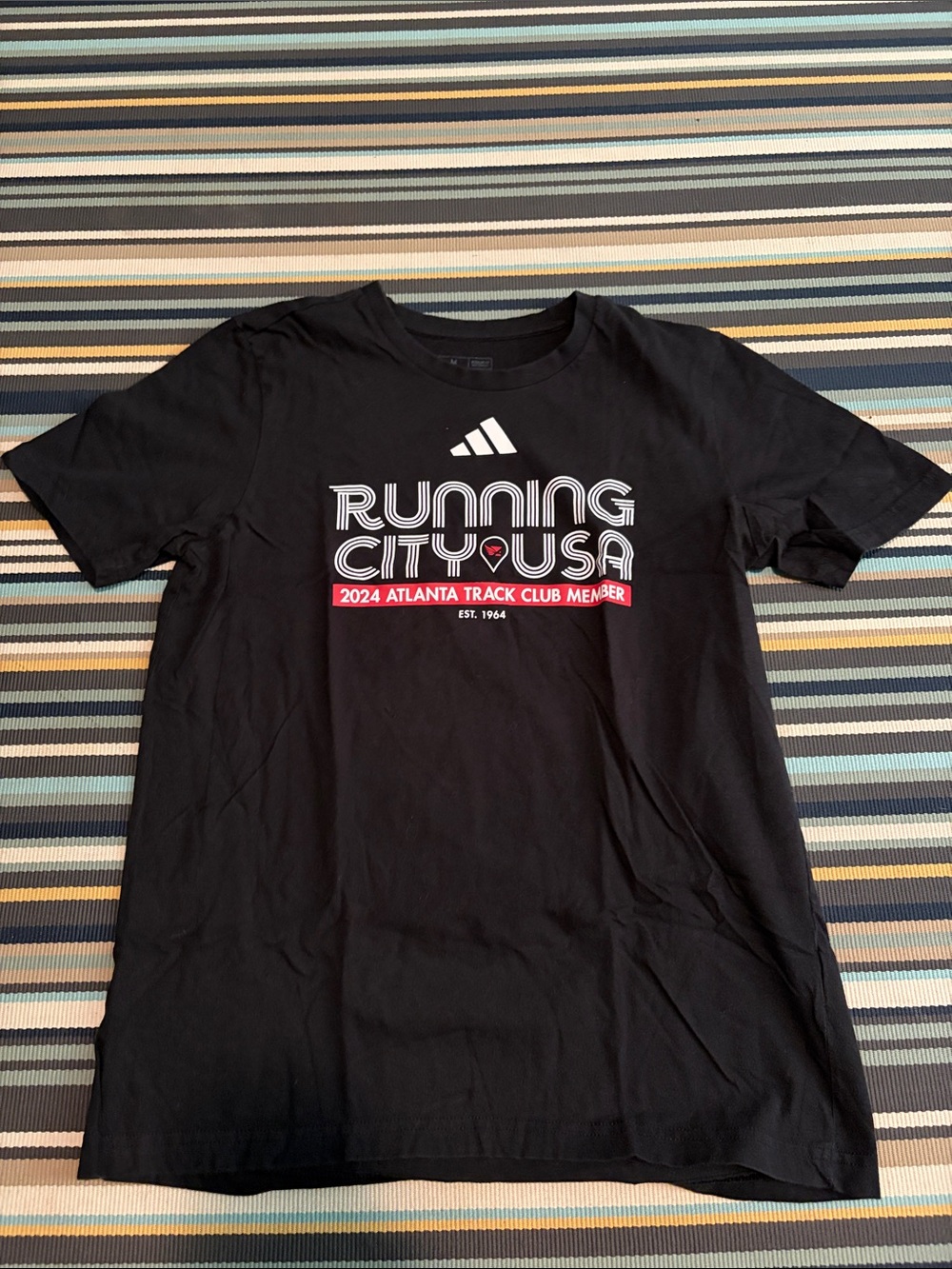 adidas Black Tee with Running City USA Graphic